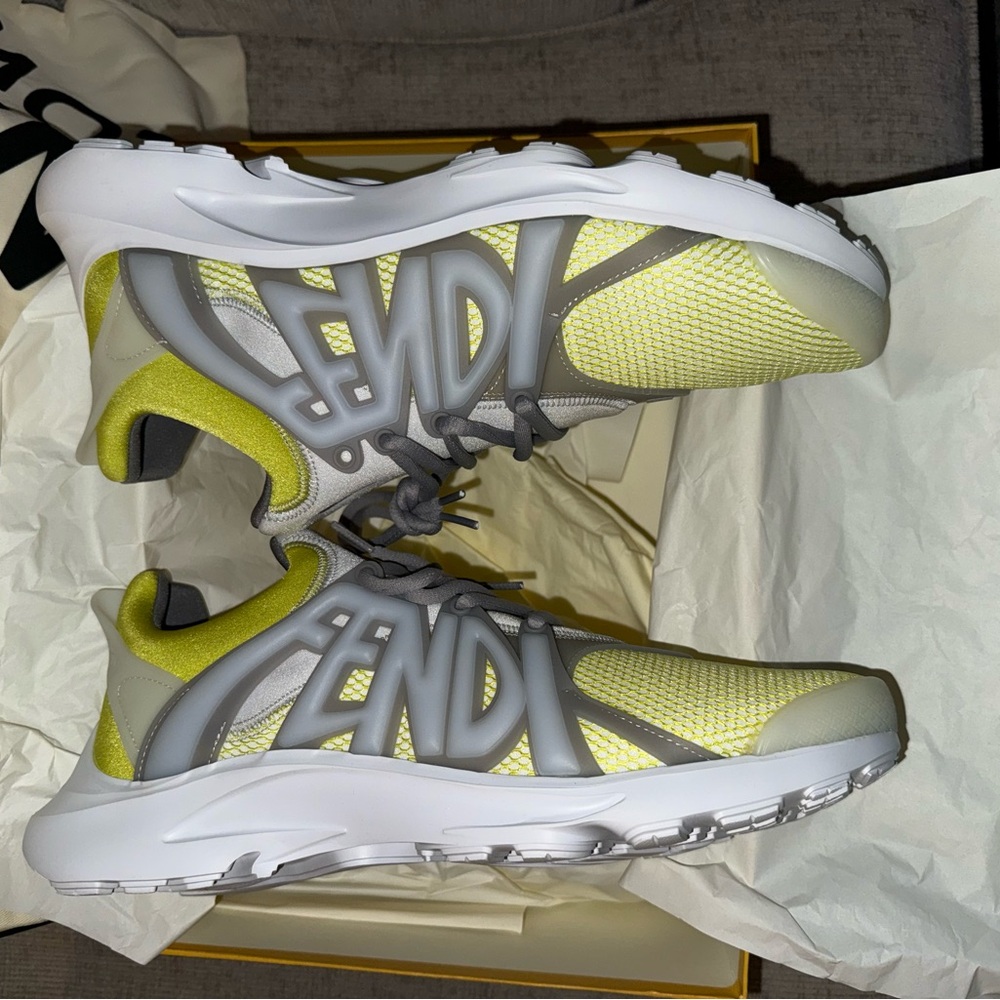 Fendi Vibrant Yellow Athletic Shoes